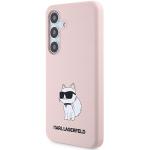 Carcasa Karl Lagerfeld Silicone Choupette compatibila cu Samsung Galaxy S24 Plus, Roz 3 - lerato.ro