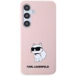 Carcasa Karl Lagerfeld Silicone Choupette compatibila cu Samsung Galaxy S24 Plus, Roz 2 - lerato.ro