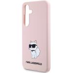 Carcasa Karl Lagerfeld Silicone Choupette compatibila cu Samsung Galaxy S24 Plus, Roz 7 - lerato.ro