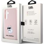 Carcasa Karl Lagerfeld Silicone Choupette compatibila cu Samsung Galaxy S24 Plus, Roz 9 - lerato.ro