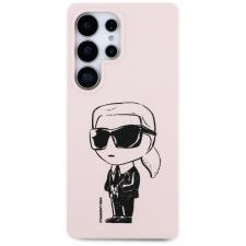 Carcasa Karl Lagerfeld Silicone Graffiti Ikonik Printed Logo cu MagSafe compatibila cu Samsung Galaxy S25 Ultra, Roz