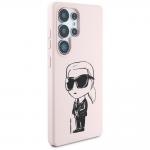 Carcasa Karl Lagerfeld Silicone Graffiti Ikonik Printed Logo cu MagSafe compatibila cu Samsung Galaxy S25 Ultra, Roz 5 - lerato.ro