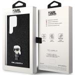 Carcasa Karl Lagerfeld Fixed Glitter Ikonik Logo Metal Pin compatibila cu Samsung Galaxy S24 Ultra, Negru 9 - lerato.ro