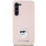 Carcasa Karl Lagerfeld Silicone Choupette Metal Pin compatibila cu Samsung Galaxy S24, Roz 2 - lerato.ro
