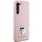 Carcasa Karl Lagerfeld Silicone Choupette Metal Pin compatibila cu Samsung Galaxy S24, Roz 5 - lerato.ro