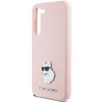 Carcasa Karl Lagerfeld Silicone Choupette Metal Pin compatibila cu Samsung Galaxy S24, Roz 7 - lerato.ro