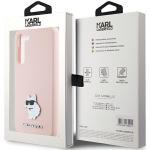 Carcasa Karl Lagerfeld Silicone Choupette Metal Pin compatibila cu Samsung Galaxy S24, Roz 9 - lerato.ro
