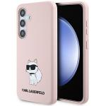 Carcasa Karl Lagerfeld Silicone Choupette compatibila cu Samsung Galaxy S24, Roz 4 - lerato.ro