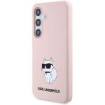 Carcasa Karl Lagerfeld Silicone Choupette compatibila cu Samsung Galaxy S24, Roz 3 - lerato.ro