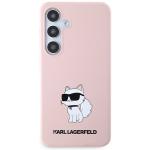 Carcasa Karl Lagerfeld Silicone Choupette compatibila cu Samsung Galaxy S24, Roz 2 - lerato.ro