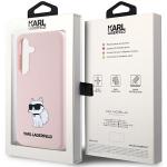 Carcasa Karl Lagerfeld Silicone Choupette compatibila cu Samsung Galaxy S24, Roz 9 - lerato.ro