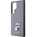 Carcasa Karl Lagerfeld Saffiano Karl and Choupette Metal Pin compatibila cu Samsung Galaxy S24 Ultra, Gri 7 - lerato.ro
