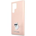 Carcasa Karl Lagerfeld Silicone Choupette Metal Pin compatibila cu Samsung Galaxy S24 Ultra, Roz 7 - lerato.ro
