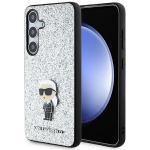 Carcasa Karl Lagerfeld Glitter Ikonik Logo Metal Logo compatibila cu Samsung Galaxy S24, Silver 4 - lerato.ro
