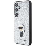 Carcasa Karl Lagerfeld Glitter Ikonik Logo Metal Logo compatibila cu Samsung Galaxy S24, Silver 3 - lerato.ro
