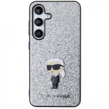 Carcasa Karl Lagerfeld Glitter Ikonik Logo Metal Logo compatibila cu Samsung Galaxy S24, Silver