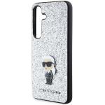 Carcasa Karl Lagerfeld Glitter Ikonik Logo Metal Logo compatibila cu Samsung Galaxy S24, Silver 7 - lerato.ro
