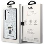 Carcasa Karl Lagerfeld Glitter Ikonik Logo Metal Logo compatibila cu Samsung Galaxy S24, Silver 9 - lerato.ro