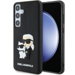 Carcasa Karl Lagerfeld 3D Rubber Karl and Choupette compatibila cu Samsung Galaxy S24, Negru 4 - lerato.ro