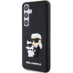 Carcasa Karl Lagerfeld 3D Rubber Karl and Choupette compatibila cu Samsung Galaxy S24, Negru 3 - lerato.ro
