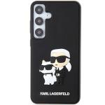 Carcasa Karl Lagerfeld 3D Rubber Karl and Choupette compatibila cu Samsung Galaxy S24, Negru 2 - lerato.ro