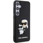 Carcasa Karl Lagerfeld 3D Rubber Karl and Choupette compatibila cu Samsung Galaxy S24, Negru 5 - lerato.ro