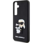 Carcasa Karl Lagerfeld 3D Rubber Karl and Choupette compatibila cu Samsung Galaxy S24, Negru 7 - lerato.ro
