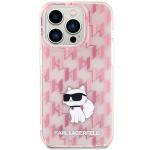Carcasa Karl Lagerfeld Monogram Choupette compatibila cu iPhone 15 Pro, Roz 2 - lerato.ro