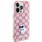 Carcasa Karl Lagerfeld Monogram Choupette compatibila cu iPhone 15 Pro, Roz 5 - lerato.ro