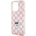 Carcasa Karl Lagerfeld Monogram Choupette compatibila cu iPhone 15 Pro, Roz 7 - lerato.ro