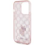 Carcasa Karl Lagerfeld Monogram Choupette compatibila cu iPhone 15 Pro, Roz 8 - lerato.ro