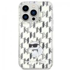 Carcasa Karl Lagerfeld Monogram Choupette compatibila cu iPhone 15 Pro, Transparent