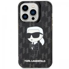 Carcasa Karl Lagerfeld Monogram Ikonik compatibila cu iPhone 15 Pro, Negru