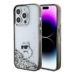 Carcasa Karl Lagerfeld Liquid Glitter Choupette compatibila cu iPhone 15 Pro, Transparent 4 - lerato.ro
