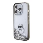 Carcasa Karl Lagerfeld Liquid Glitter Choupette compatibila cu iPhone 15 Pro, Transparent 3 - lerato.ro
