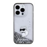 Carcasa Karl Lagerfeld Liquid Glitter Choupette compatibila cu iPhone 15 Pro, Transparent 2 - lerato.ro