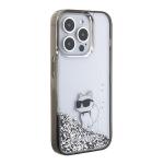 Carcasa Karl Lagerfeld Liquid Glitter Choupette compatibila cu iPhone 15 Pro, Transparent 5 - lerato.ro