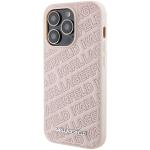 Carcasa Karl Lagerfeld Quilted K Pattern compatibila cu iPhone 15 Pro, Roz 3 - lerato.ro