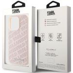Carcasa Karl Lagerfeld Quilted K Pattern compatibila cu iPhone 15 Pro, Roz 9 - lerato.ro