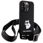 Carcasa Karl Lagerfeld Crossbody Silicone Choupette compatibila cu iPhone 15 Pro, Negru 4 - lerato.ro
