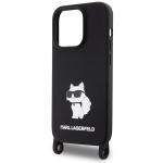 Carcasa Karl Lagerfeld Crossbody Silicone Choupette compatibila cu iPhone 15 Pro, Negru 6 - lerato.ro
