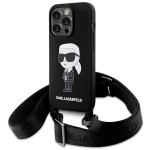 Carcasa Karl Lagerfeld Crossbody Silicone Ikonik compatibila cu iPhone 15 Pro, Negru 3 - lerato.ro