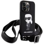 Carcasa Karl Lagerfeld Crossbody Silicone Ikonik compatibila cu iPhone 15 Pro, Negru 4 - lerato.ro