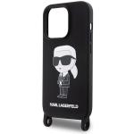 Carcasa Karl Lagerfeld Crossbody Silicone Ikonik compatibila cu iPhone 15 Pro, Negru 6 - lerato.ro