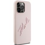 Carcasa Karl Lagerfeld Silicone Karl Script compatibila cu iPhone 15 Pro, Roz 5 - lerato.ro