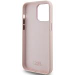 Carcasa Karl Lagerfeld Silicone Choupette Metal Pin compatibila cu iPhone 15 Pro, Roz 8 - lerato.ro