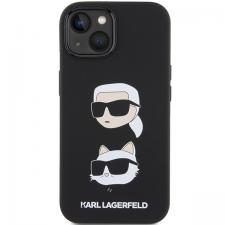 Carcasa Karl Lagerfeld Silicone Karl and Choupette compatibila cu iPhone 15 Plus / 14 Plus, Negru