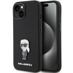 Carcasa Karl Lagerfeld Silicone Ikonik Metal Pin compatibila cu iPhone 15 Plus / 14 Plus, Negru 4 - lerato.ro