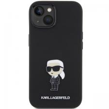 Carcasa Karl Lagerfeld Silicone Ikonik Metal Pin compatibila cu iPhone 15 Plus / 14 Plus, Negru