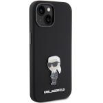 Carcasa Karl Lagerfeld Silicone Ikonik Metal Pin compatibila cu iPhone 15 Plus / 14 Plus, Negru 5 - lerato.ro